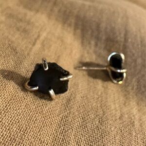 Black obsidian earing posts